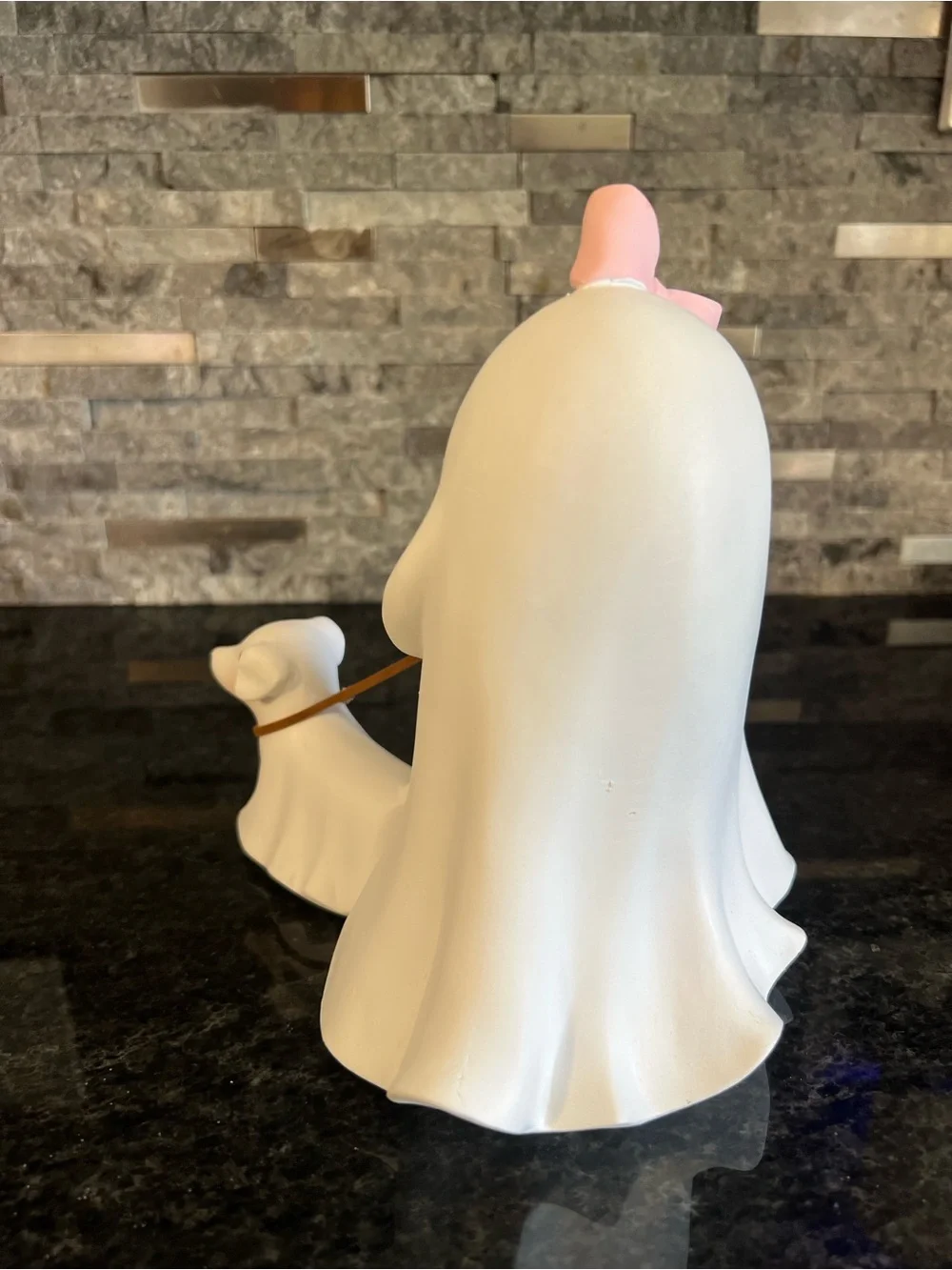 ADORABLE!! Girl Ghost Walking Pet Dog Ghost